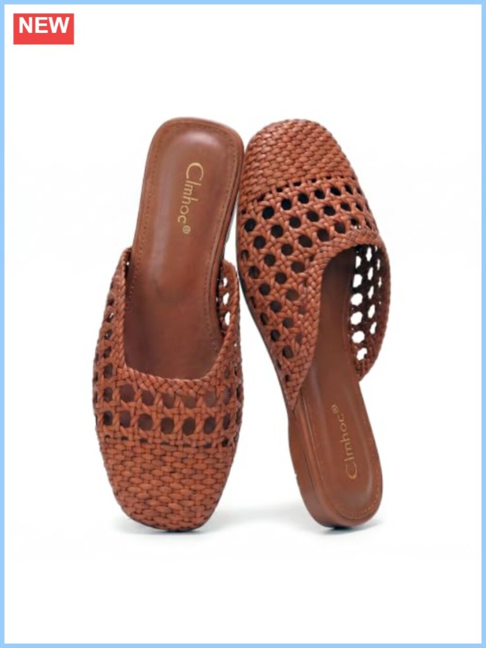 Woven Mules Square Toe Slip On Mesh Flat Sandals Espadrilles Slides